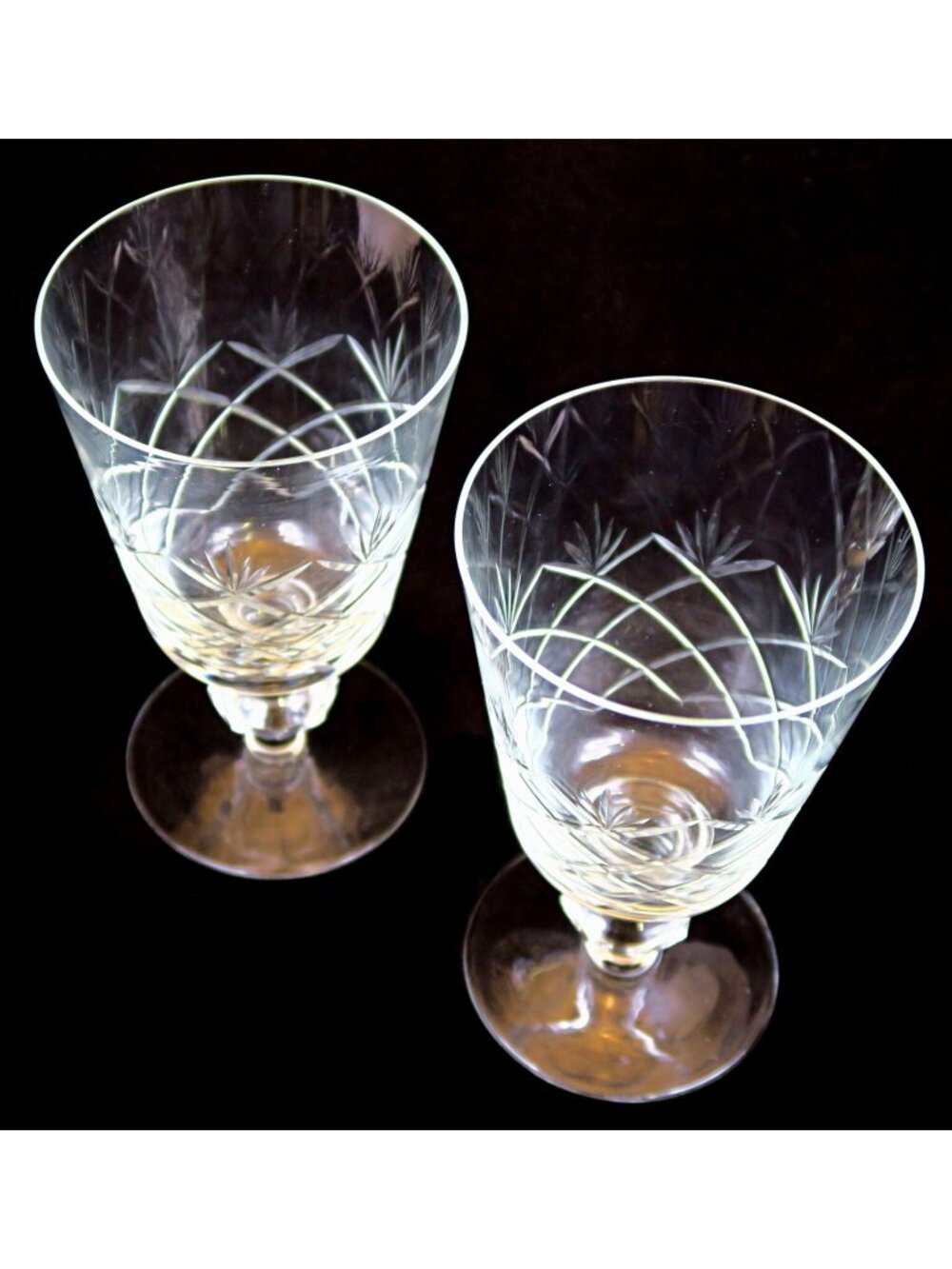 Toscany Fern Water Goblets (Set of 2) -- Mid-Century Blown Glass Drinkware - Picture 3 of 4